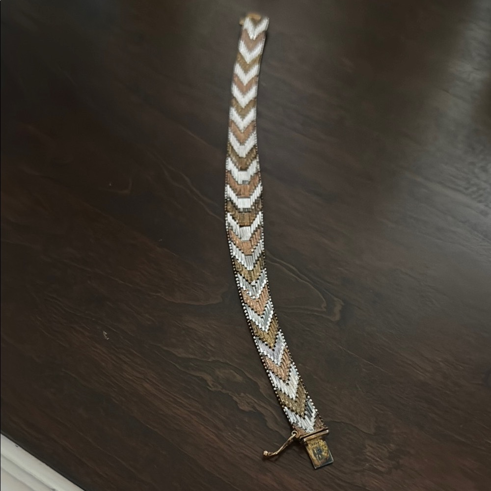 Vintage Italy 925 Chevron Pattern Bracelet